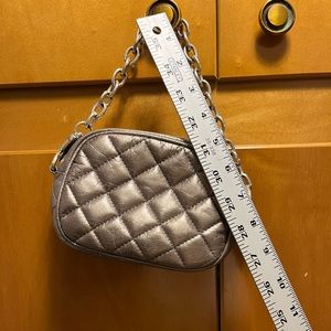 Brighton wristlet pewter quilted metallic leather